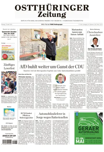 Ostthüringer Zeitung (Zeulenroda-Triebes) - 29 4月 2024