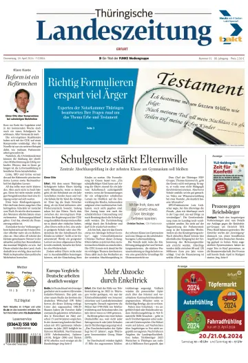 Thüringische Landeszeitung (Erfurt) - 18 Ebri 2024