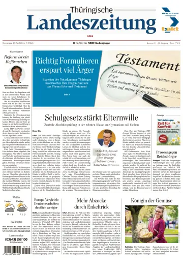 Thüringische Landeszeitung (Gera) - 18 Aib 2024