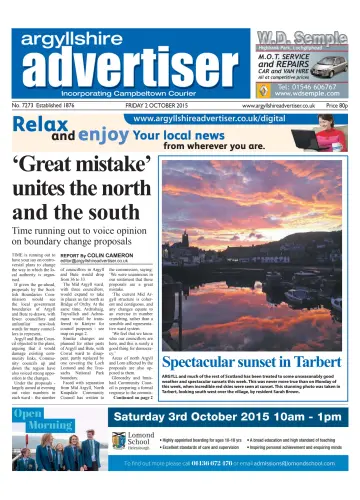 Argyllshire Advertiser - 2 Oct 2015