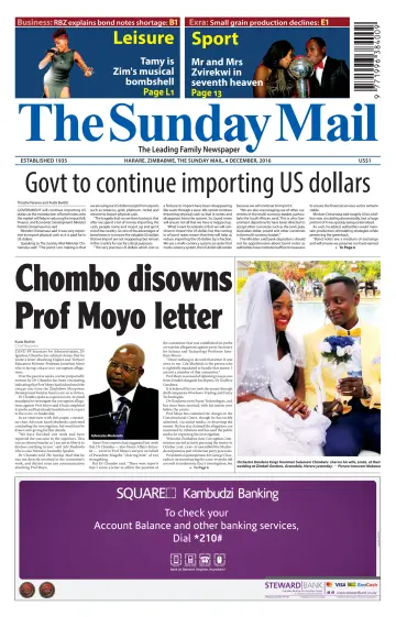 The Sunday Mail (Zimbabwe) - 4 Dec 2016