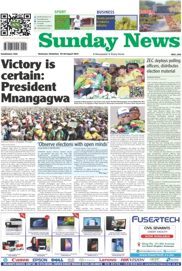 Sunday News (Zimbabwe) - 20 Aug 2023