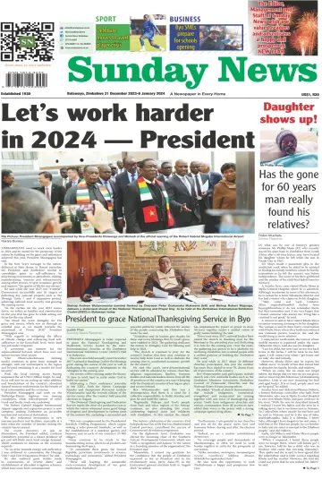 Sunday News (Zimbabwe) - 31 十二月 2023
