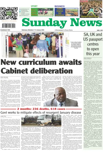 Sunday News (Zimbabwe) - 7 Jan 2024