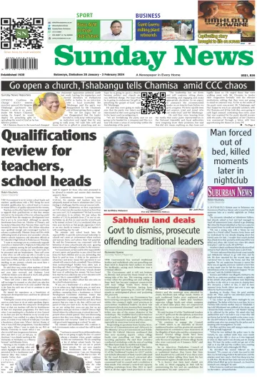 Sunday News (Zimbabwe) - 28 一月 2024