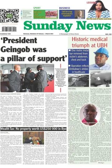 Sunday News (Zimbabwe) - 25 二月 2024