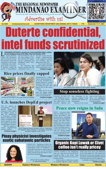 The Mindanao Examiner Regional Newspaper - 8 Sep 2023