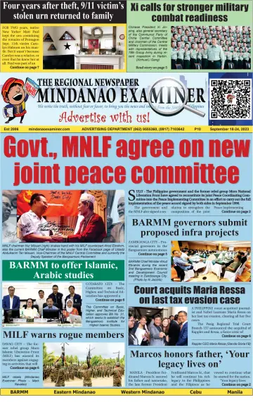 The Mindanao Examiner Regional Newspaper - 15 Sep 2023