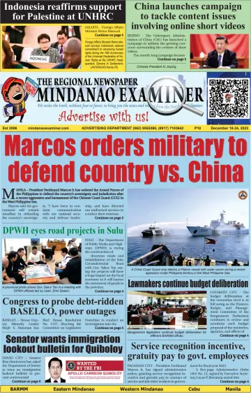 The Mindanao Examiner Regional Newspaper - 15 Dec 2023