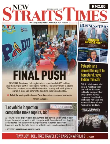 New Straits Times - 29 Mar 2024