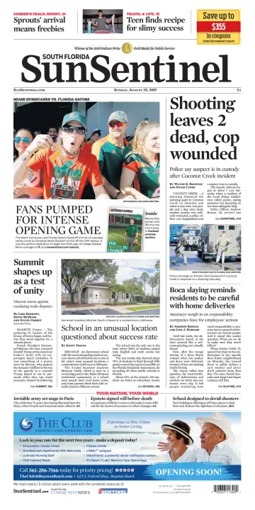 South Florida Sun-Sentinel Palm Beach (Sunday) - 25 Aug 2019