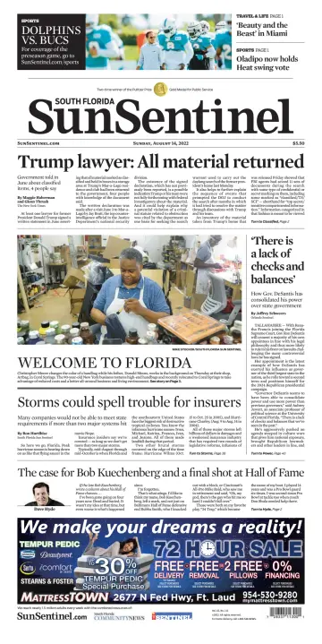 South Florida Sun-Sentinel Palm Beach (Sunday) - 14 Aug 2022