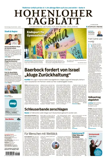 Hohenloher Tagblatt - 18 4월 2024