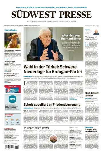 Südwest Presse - Metzinger Uracher Volksblatt - Der Ermstalbote - 02 abr. 2024