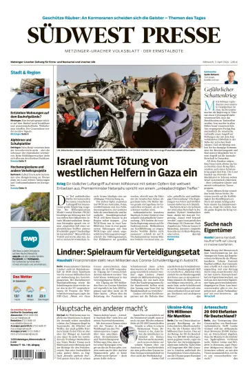 Südwest Presse - Metzinger Uracher Volksblatt - Der Ermstalbote - 03 Nis 2024