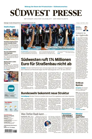 Südwest Presse - Metzinger Uracher Volksblatt - Der Ermstalbote - 05 Nis 2024