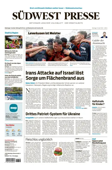 Südwest Presse - Metzinger Uracher Volksblatt - Der Ermstalbote - 15 四月 2024