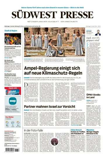 Südwest Presse - Metzinger Uracher Volksblatt - Der Ermstalbote - 16 abr. 2024