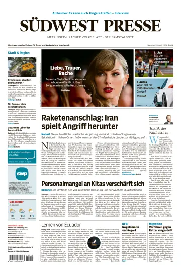 Südwest Presse - Metzinger Uracher Volksblatt - Der Ermstalbote - 20 Apr 2024