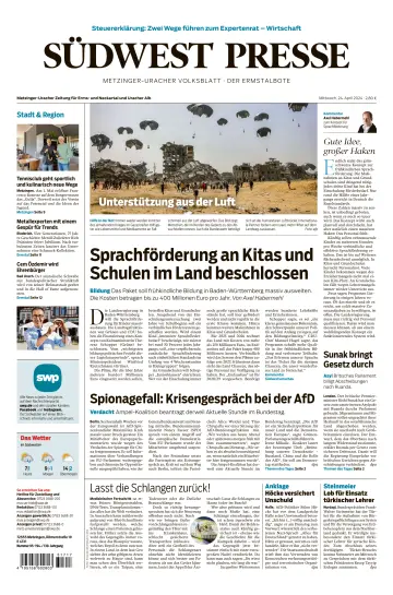 Südwest Presse - Metzinger Uracher Volksblatt - Der Ermstalbote - 24 Aib 2024