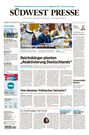 Südwest Presse - Metzinger Uracher Volksblatt - Der Ermstalbote - 30 Aib 2024