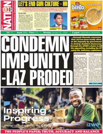 Daily Nation Newspaper - 22 Jan 2024