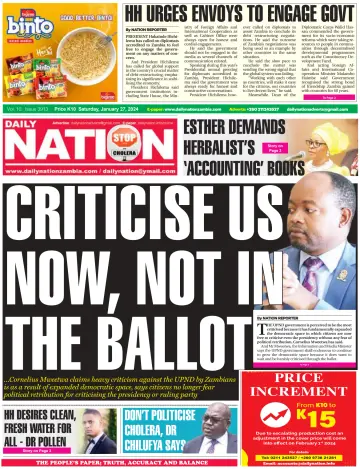 Daily Nation Newspaper - 27 Jan 2024