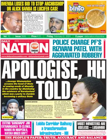 Daily Nation Newspaper - 9 Feb 2024