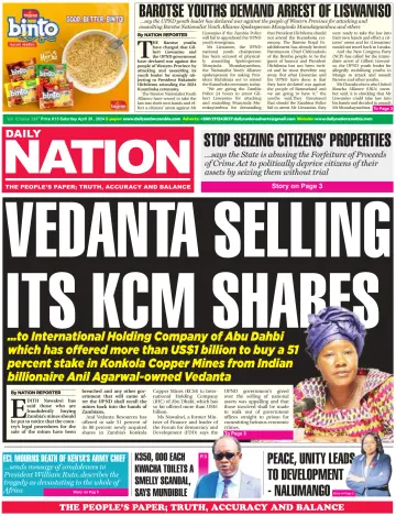 Daily Nation Newspaper - 20 Apr. 2024