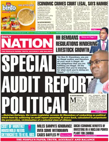Daily Nation Newspaper - 25 Apr 2024