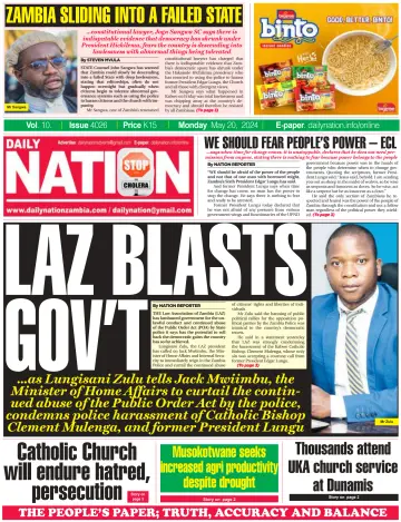 Daily Nation Newspaper - 20 ma 2024