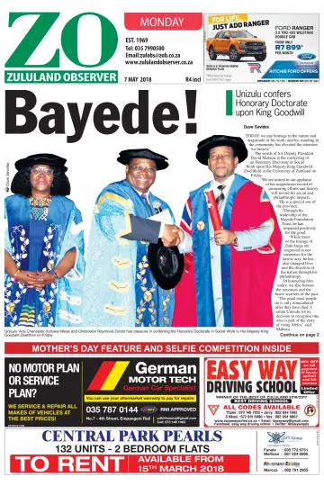Zululand Observer - Monday - 7 May 2018