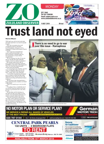 Zululand Observer - Monday - 9 Jul 2018