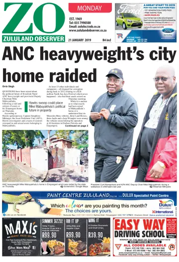 Zululand Observer - Monday - 21 Jan 2019