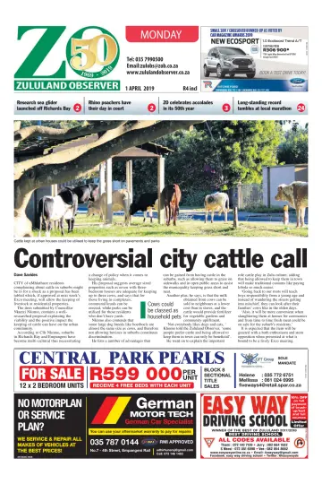 Zululand Observer - Monday - 1 Apr 2019