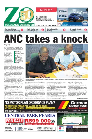 Zululand Observer - Monday - 13 May 2019