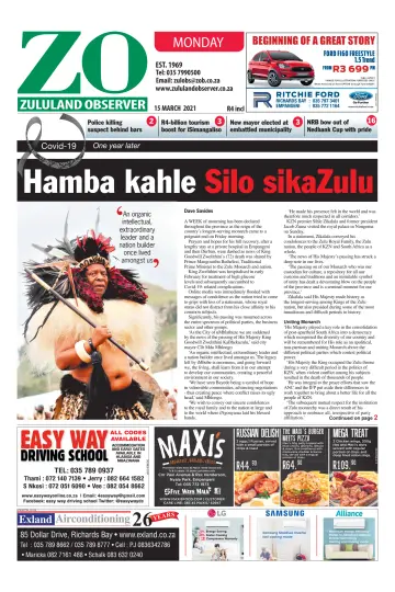 Zululand Observer - Monday - 15 Mar 2021