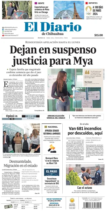 El Diario de Chihuahua - 18 四月 2024