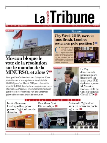 La Nouvelle Tribune - 26 Apr 2018