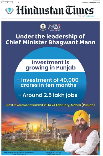 Hindustan Times (West UP) - 15 Feb 2023