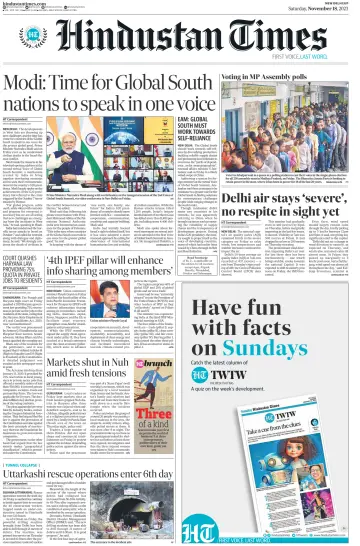 Hindustan Times (West UP) - 18 Nov 2023