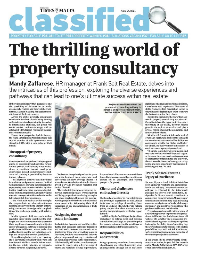 The Sunday Times of Malta - Classified