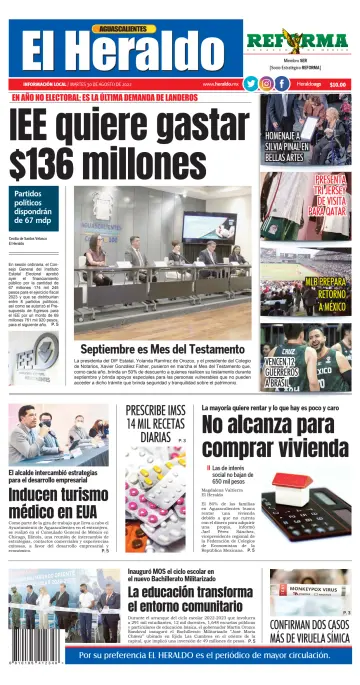 El Heraldo de Aguascalientes - 30 Aug 2022