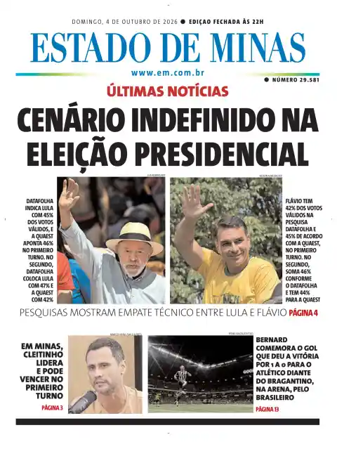 Capa do Estado de Minas de 4 out