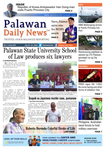 Palawan Daily News - 20 Jul 2018