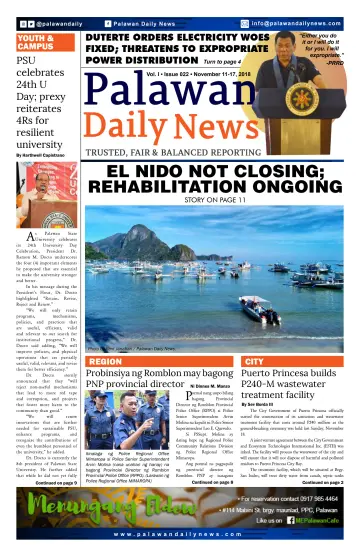 Palawan Daily News - 16 Nov 2018