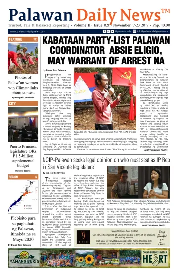 Palawan Daily News - 24 Nov 2019