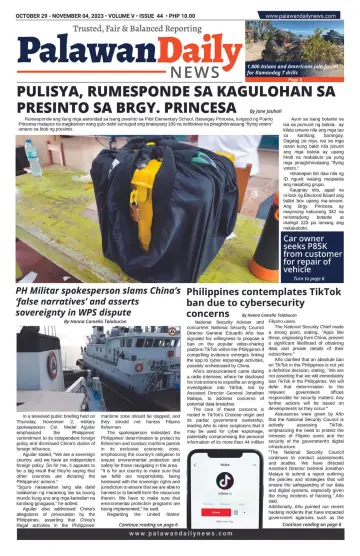 Palawan Daily News - 29 十月 2023