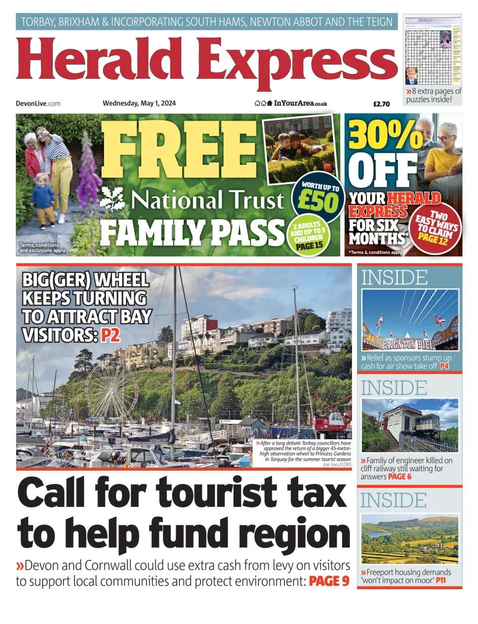 Herald Express (Torbay, Brixham & South Hams Edition)													
