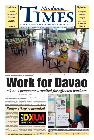 Mindanao Times - 16 Jun 2020